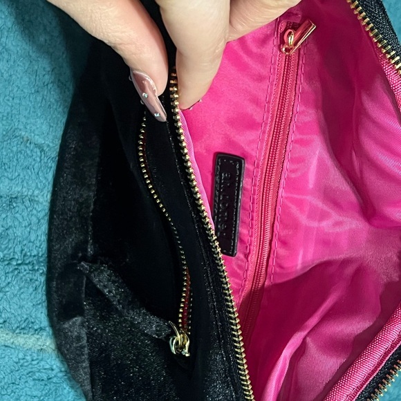 Black Velvet Bag with Gold Chain - Picture 3 of 3